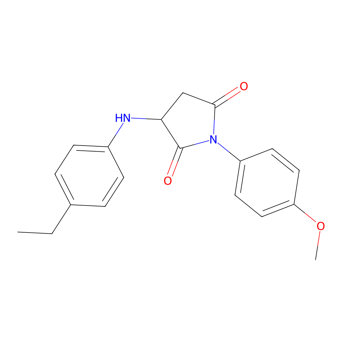 3-((4-Ethylphenyl)amino)-1-(4-methoxyphenyl)pyrrolidine-2,5-dione molecular structure, CAS 1009251-79-9
