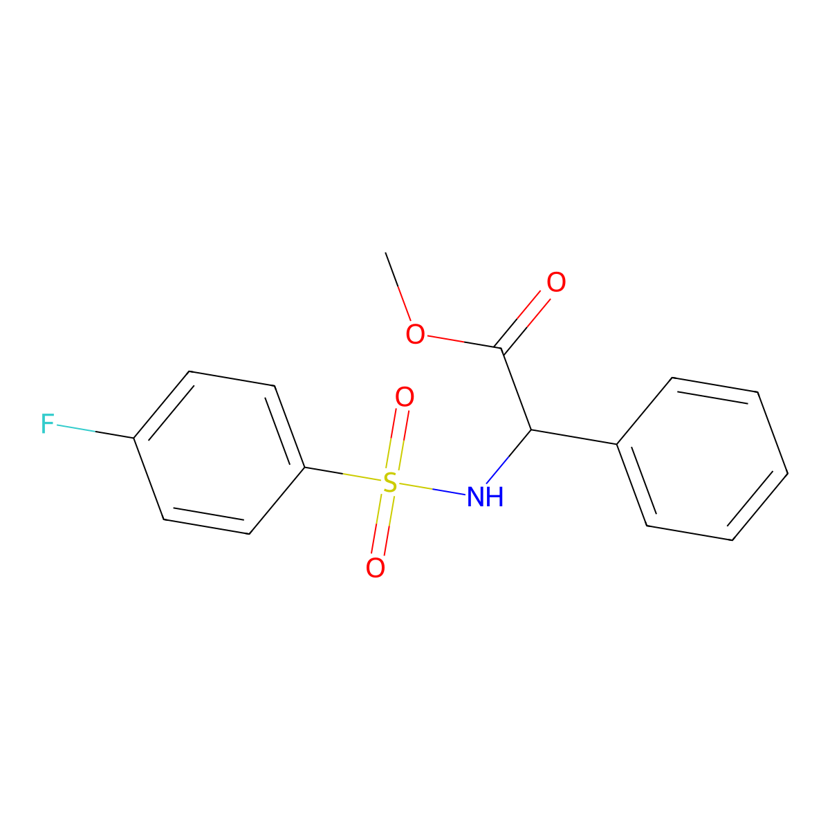 Methyl 2-[(4-fluorophenyl)sulfonylamino]-2-phenylacetate molecular structure, CAS 1009251-80-2