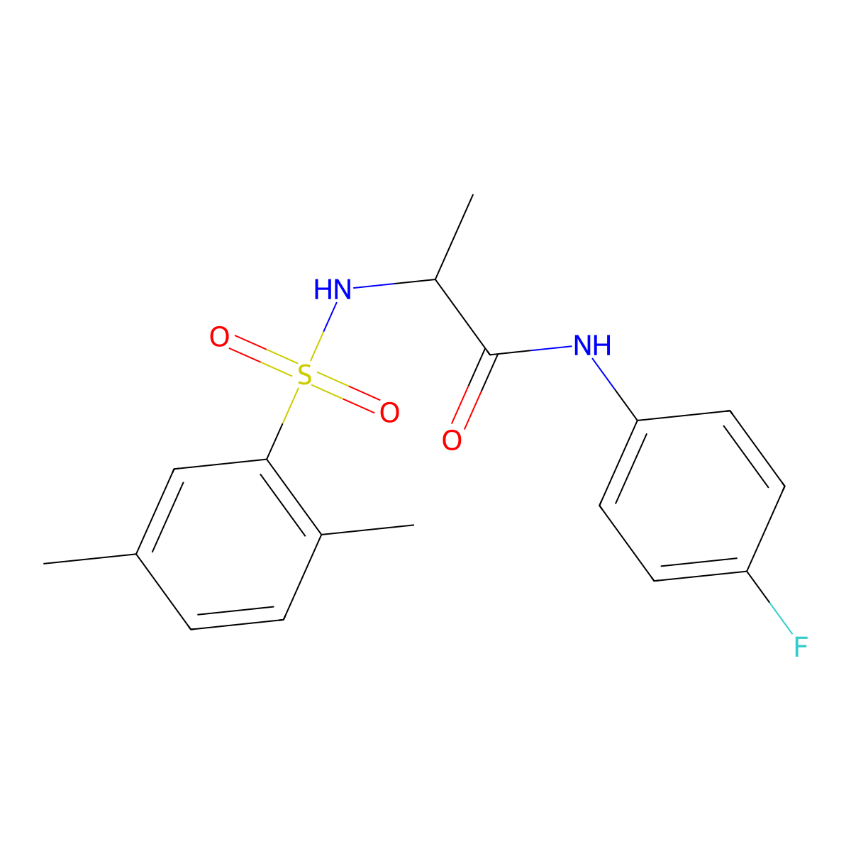 2-{[(2,5-dimethylphenyl)sulfonyl]amino}-N-(4-fluorophenyl)propanamide molecular structure, CAS 1009251-82-4