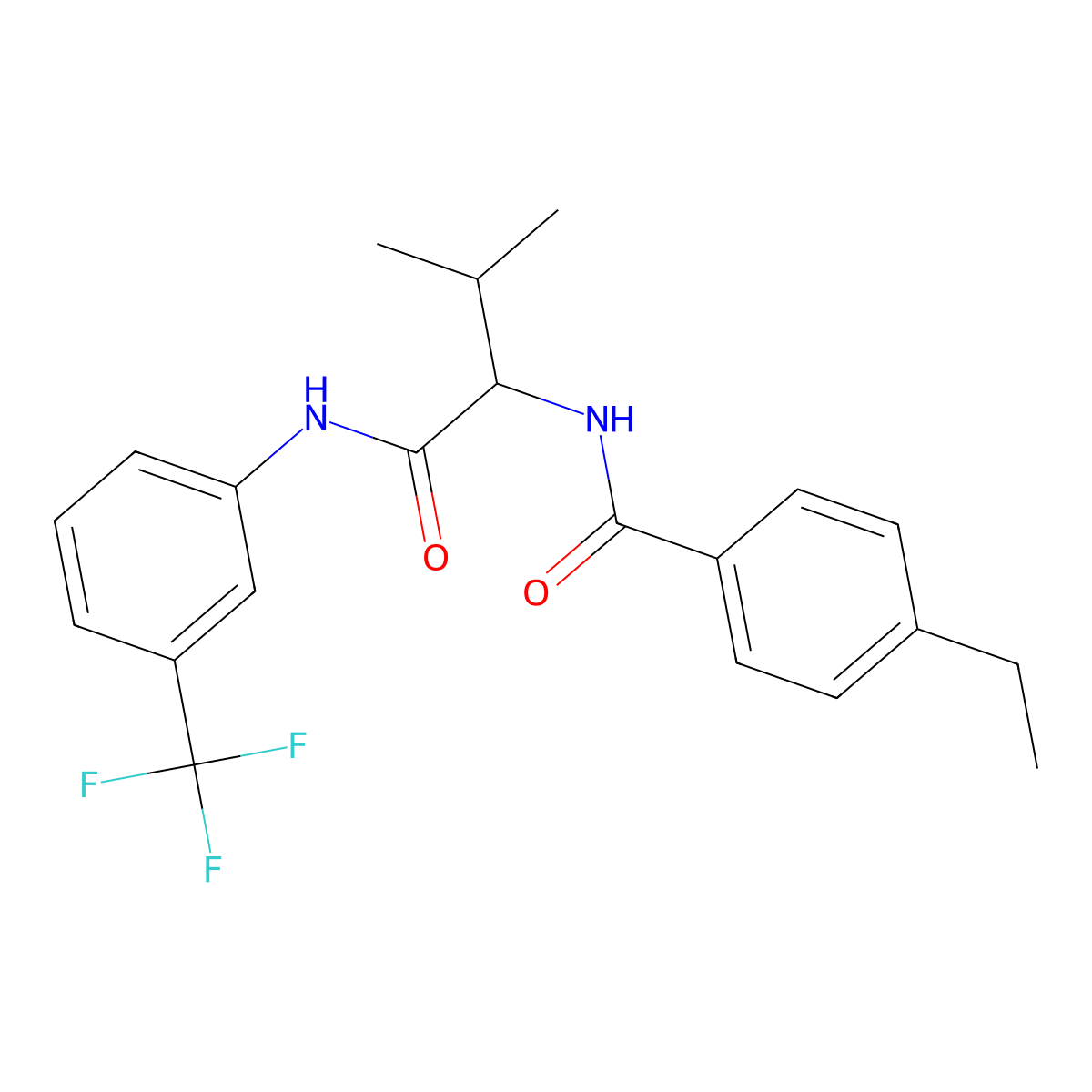 4-ethyl-N-[3-methyl-1-oxo-1-[3-(trifluoromethyl)anilino]butan-2-yl]benzamide molecular structure, CAS 1009251-86-8