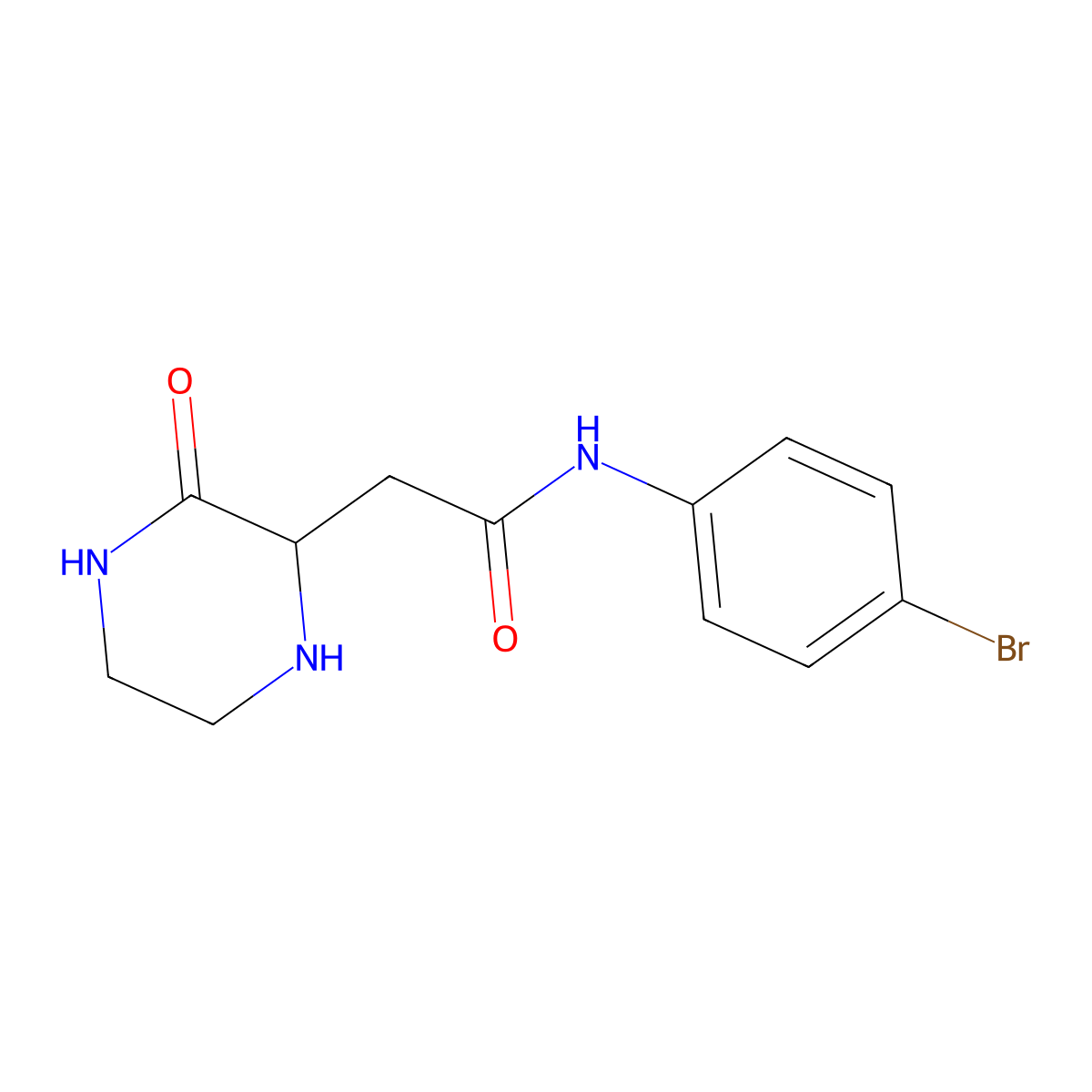 N-(4-bromophenyl)-2-(3-oxopiperazin-2-yl)acetamide molecular structure, CAS 1009255-55-3