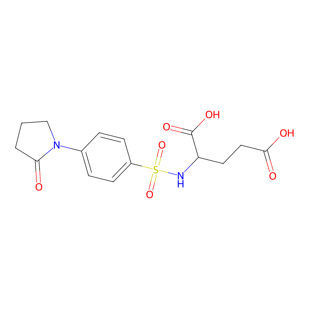 2-({[4-(2-Oxopyrrolidinyl)phenyl]sulfonyl}amino)pentanedioic acid molecular structure, CAS 1009257-91-3