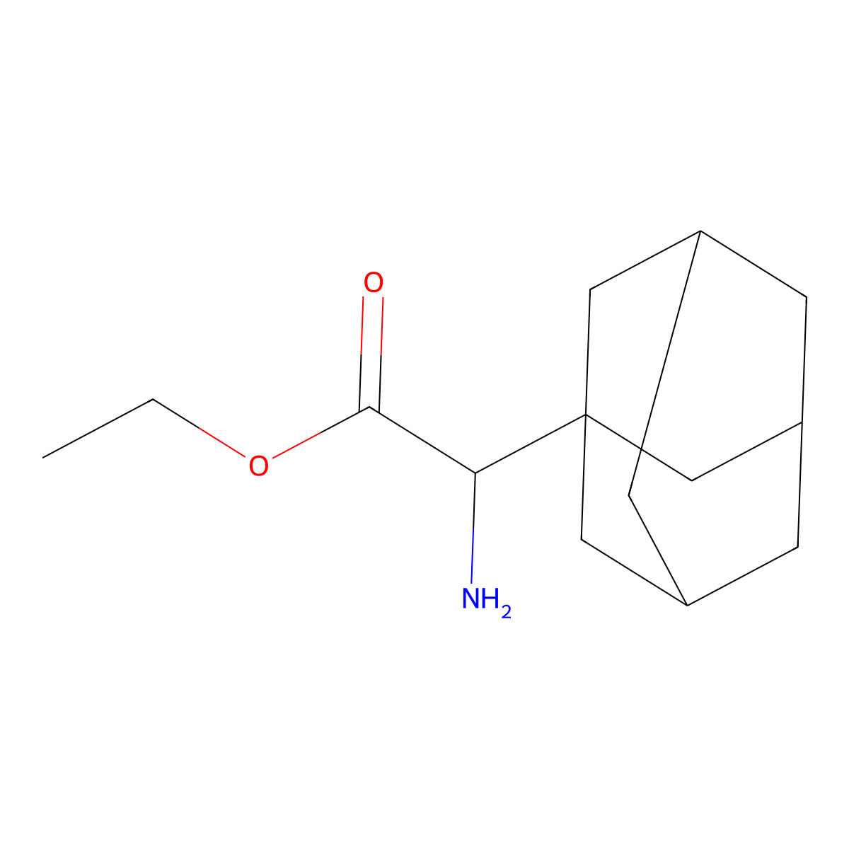 Ethyl 2-(adamantan-1-yl)-2-aminoacetate molecular structure, CAS 100926-30-5