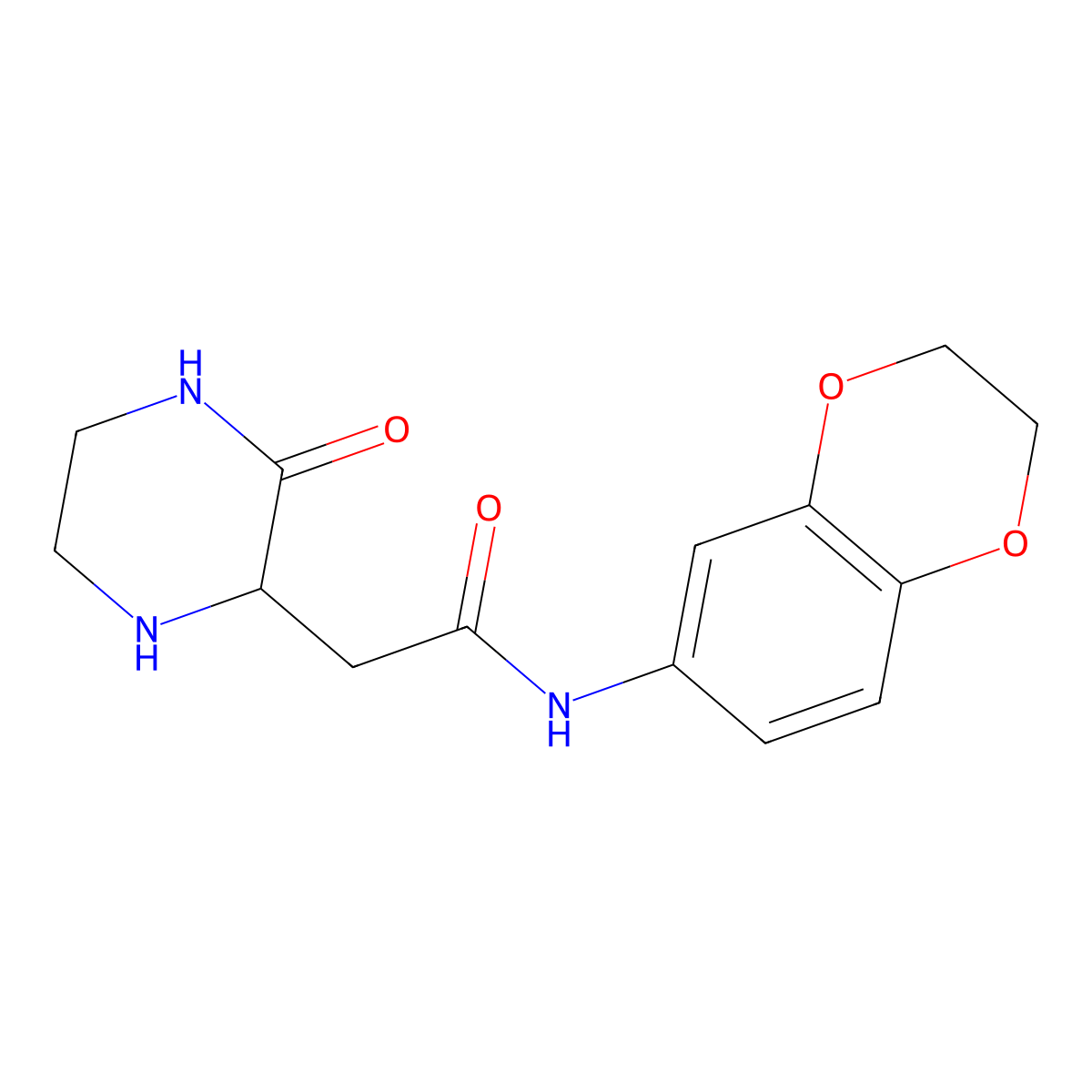 N-(2,3-dihydro-1,4-benzodioxin-6-yl)-2-(3-oxopiperazin-2-yl)acetamide molecular structure, CAS 1009260-03-0