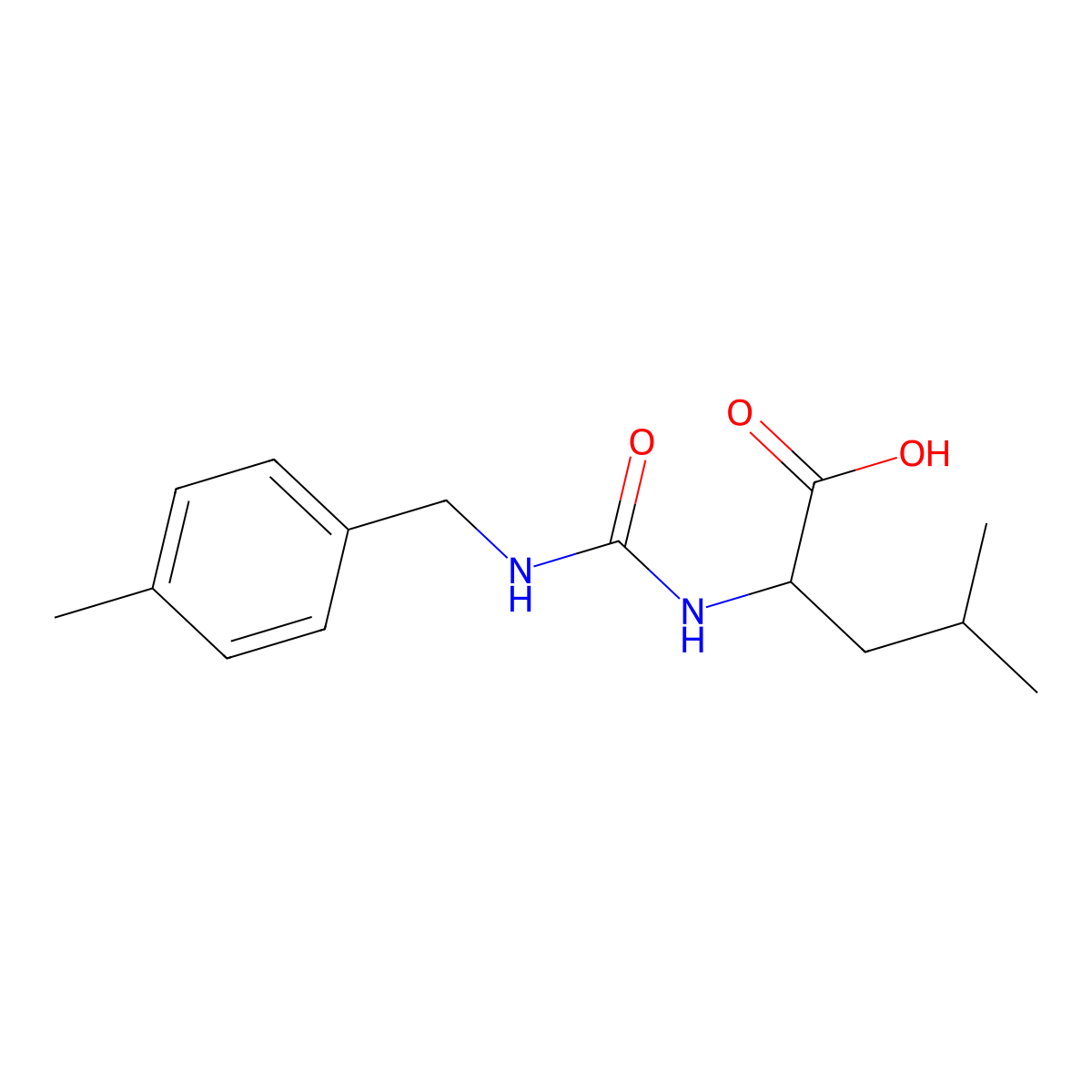 4-Methyl-2-({[(4-methylphenyl)methyl]carbamoyl}amino)pentanoic acid molecular structure, CAS 1009260-27-8