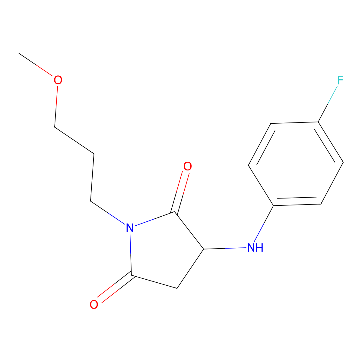 3-(4-Fluoroanilino)-1-(3-methoxypropyl)pyrrolidine-2,5-dione molecular structure, CAS 1009261-02-2
