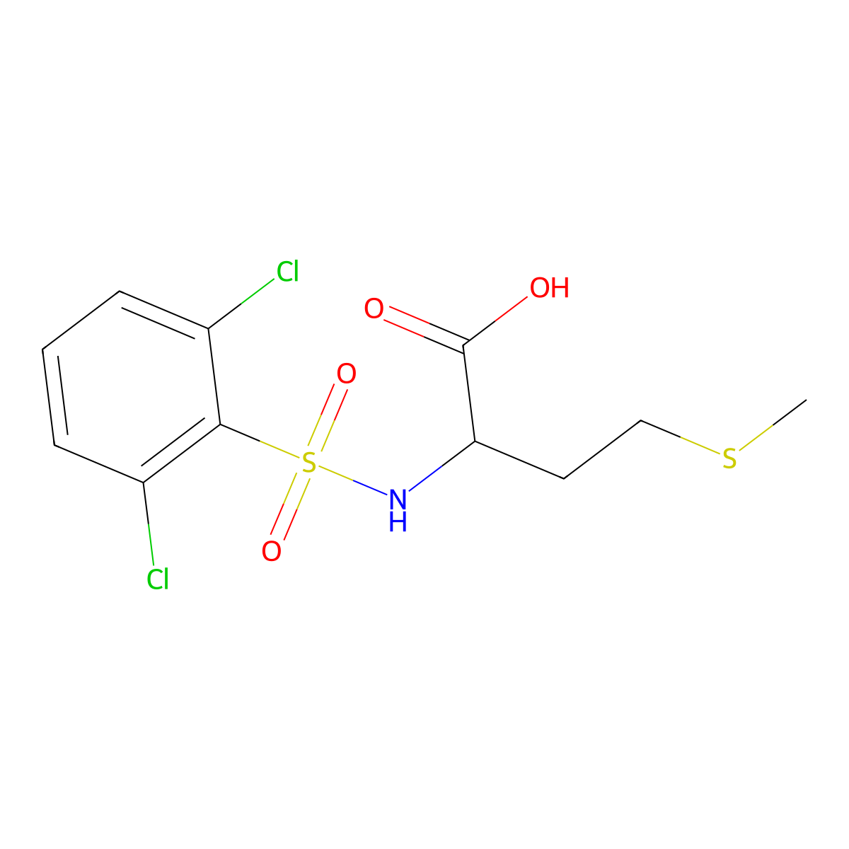 ((2,6-Dichlorophenyl)sulfonyl)methionine molecular structure, CAS 1009262-71-8