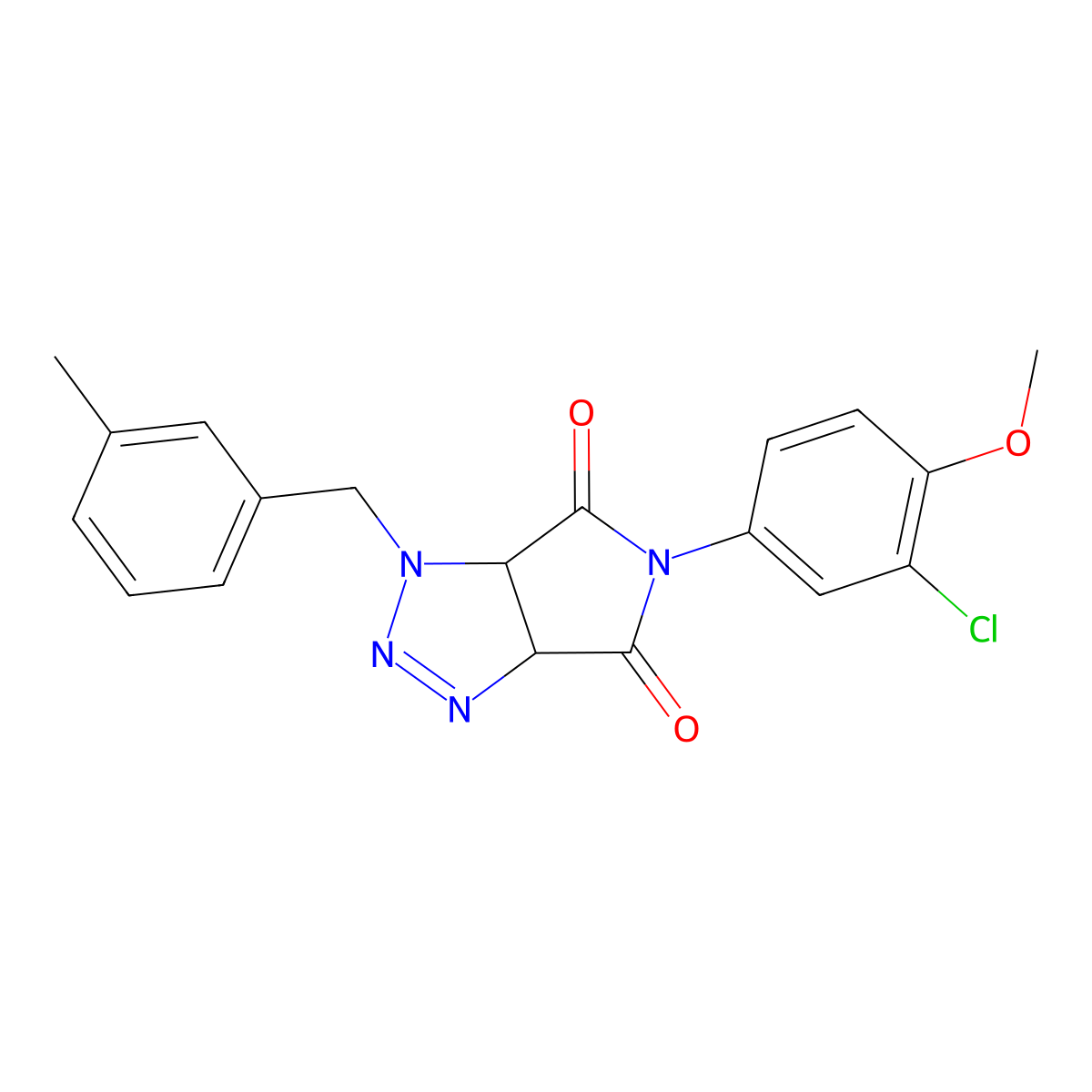 5-(3-chloro-4-methoxyphenyl)-1-(3-methylbenzyl)-1,6a-dihydropyrrolo[3,4-d][1,2,3]triazole-4,6(3aH,5H)-dione molecular structure, CAS 1009263-90-4