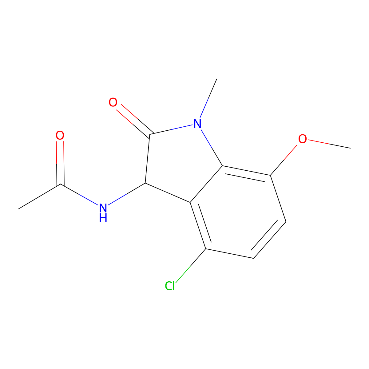 N-(4-chloro-7-methoxy-1-methyl-2-oxo-2,3-dihydro-1H-indol-3-yl)acetamide molecular structure, CAS 1009265-85-3