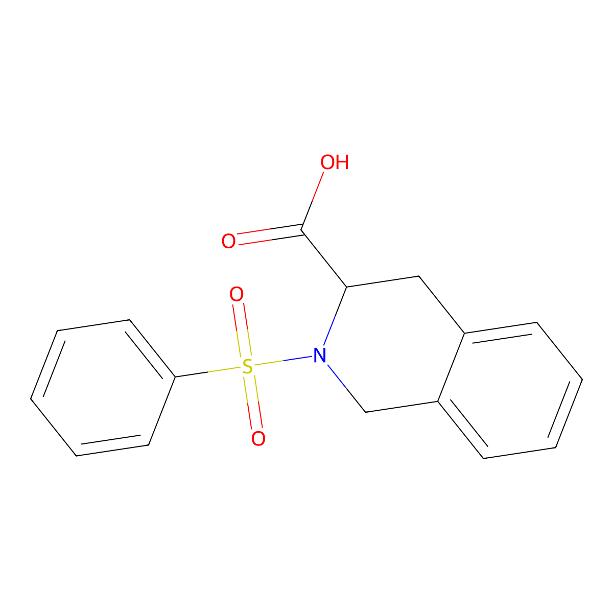 2-(Benzenesulfonyl)-1,2,3,4-tetrahydroisoquinoline-3-carboxylic acid molecular structure, CAS 1009266-12-9