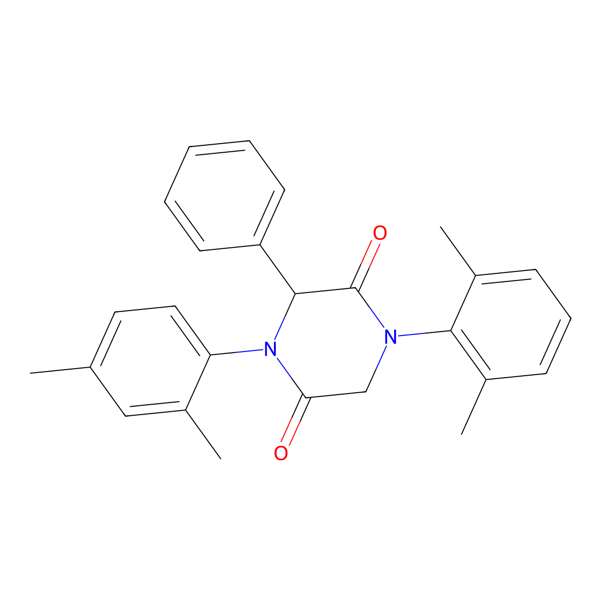 4-(2,4-Dimethylphenyl)-1-(2,6-dimethylphenyl)-3-phenylpiperazine-2,5-dione molecular structure, CAS 1009268-60-3
