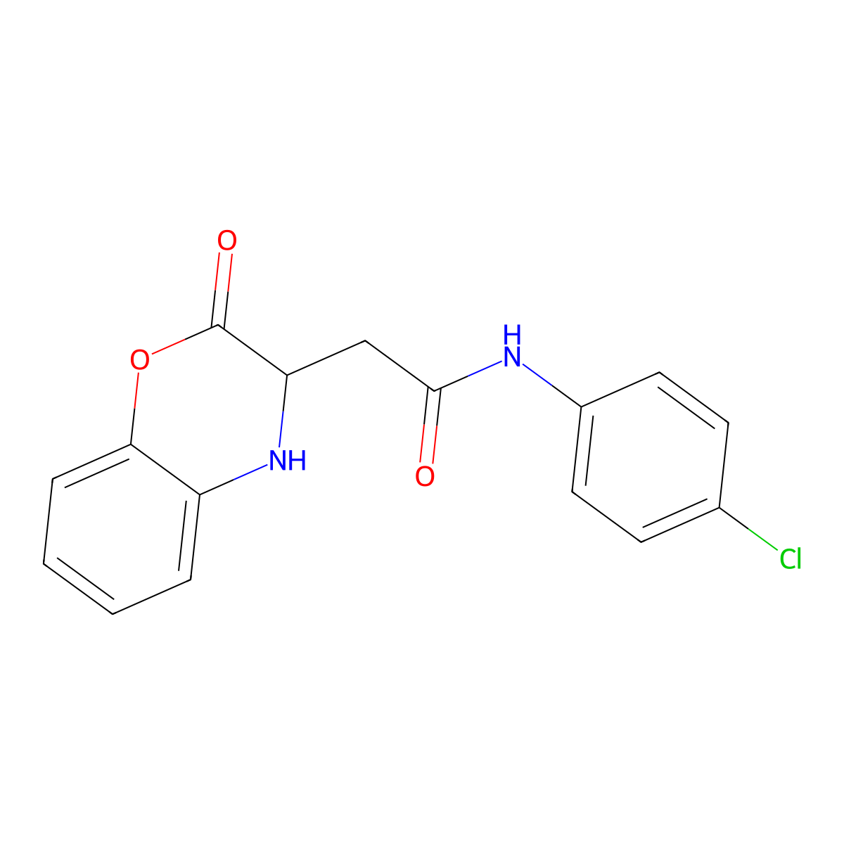 N-(4-chlorophenyl)-2-(2-oxo-3,4-dihydro-1,4-benzoxazin-3-yl)acetamide molecular structure, CAS 1009269-81-1