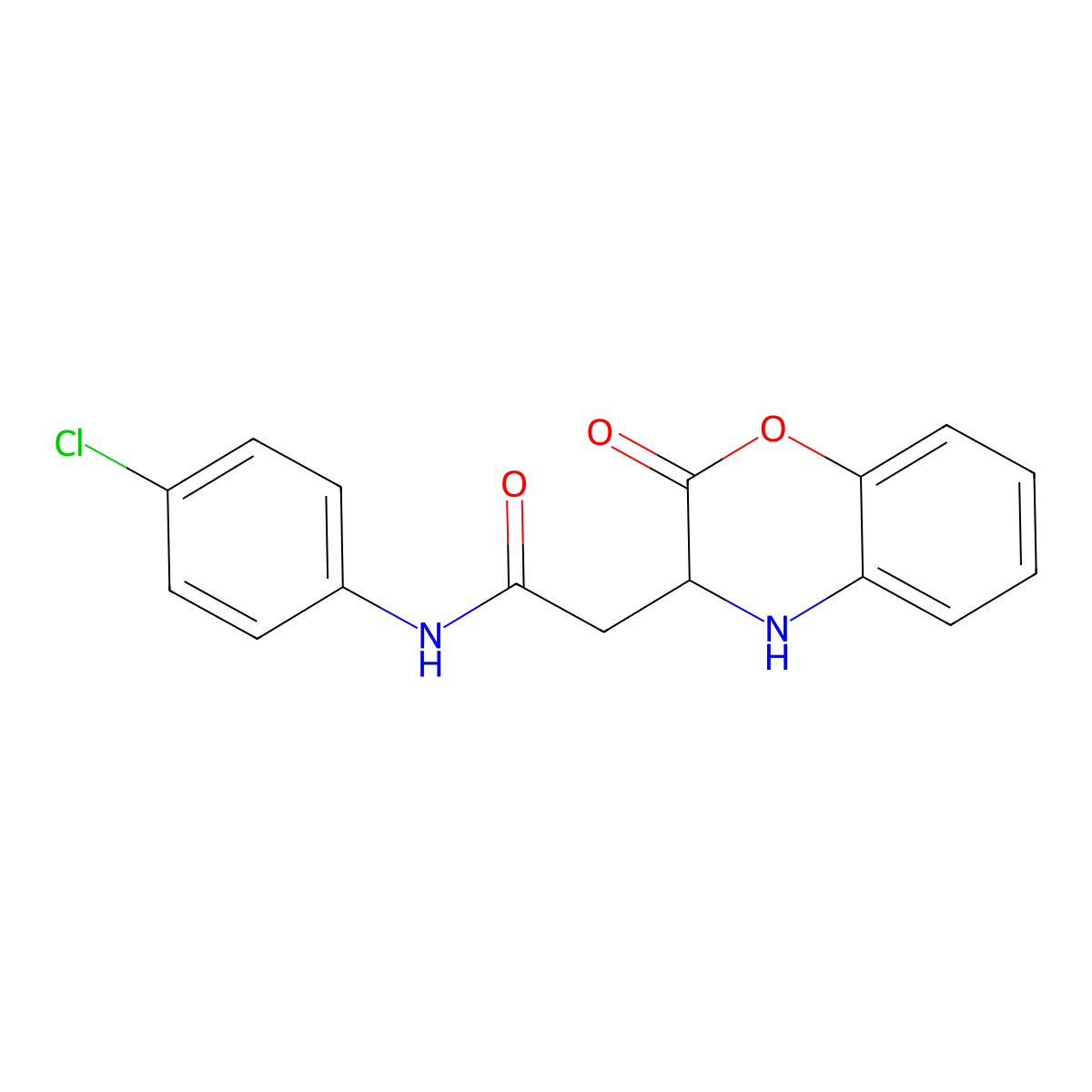N-(4-chlorophenyl)-2-(2-oxo-3,4-dihydro-1,4-benzoxazin-3-yl)acetamide molecular structure, CAS 1009269-81-1