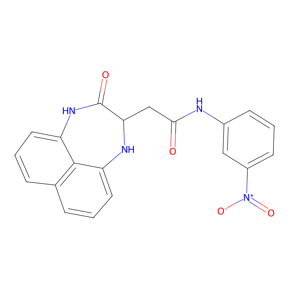 N-(3-nitrophenyl)-2-(3-oxo-1,2,3,4-tetrahydronaphtho[1,8-ef][1,4]diazepin-2-yl)acetamide molecular structure, CAS 1009278-42-5