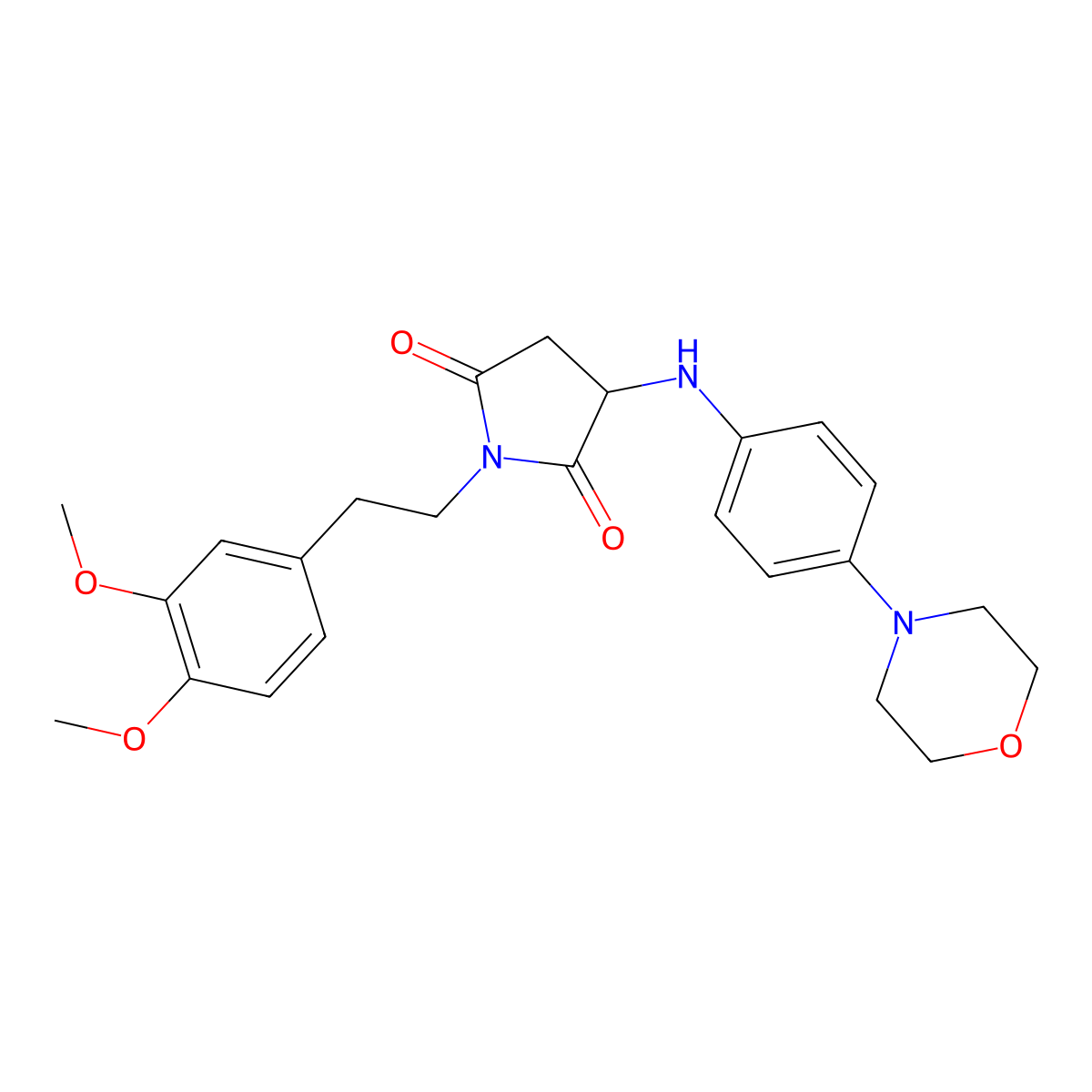 1-(3,4-Dimethoxyphenethyl)-3-((4-morpholinophenyl)amino)pyrrolidine-2,5-dione molecular structure, CAS 1009278-47-0