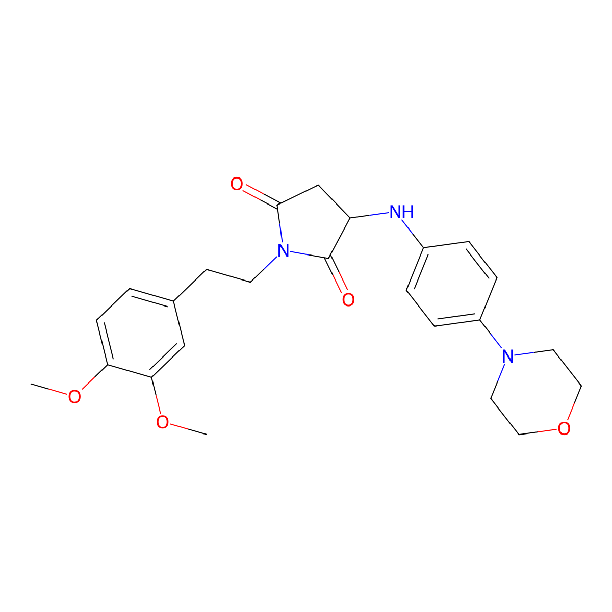 1-(3,4-Dimethoxyphenethyl)-3-((4-morpholinophenyl)amino)pyrrolidine-2,5-dione molecular structure, CAS 1009278-47-0