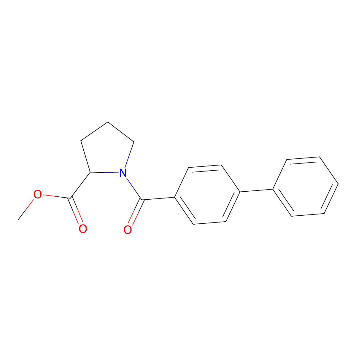 Methyl 1-(4-phenylbenzoyl)pyrrolidine-2-carboxylate molecular structure, CAS 1009278-53-8