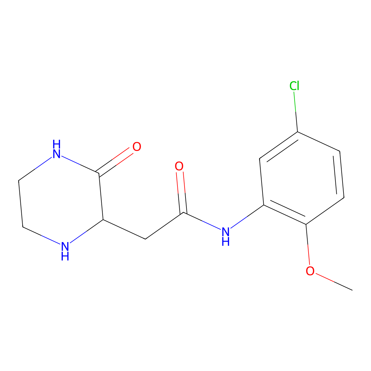 N-(5-chloro-2-methoxyphenyl)-2-(3-oxopiperazin-2-yl)acetamide molecular structure, CAS 1009279-16-6
