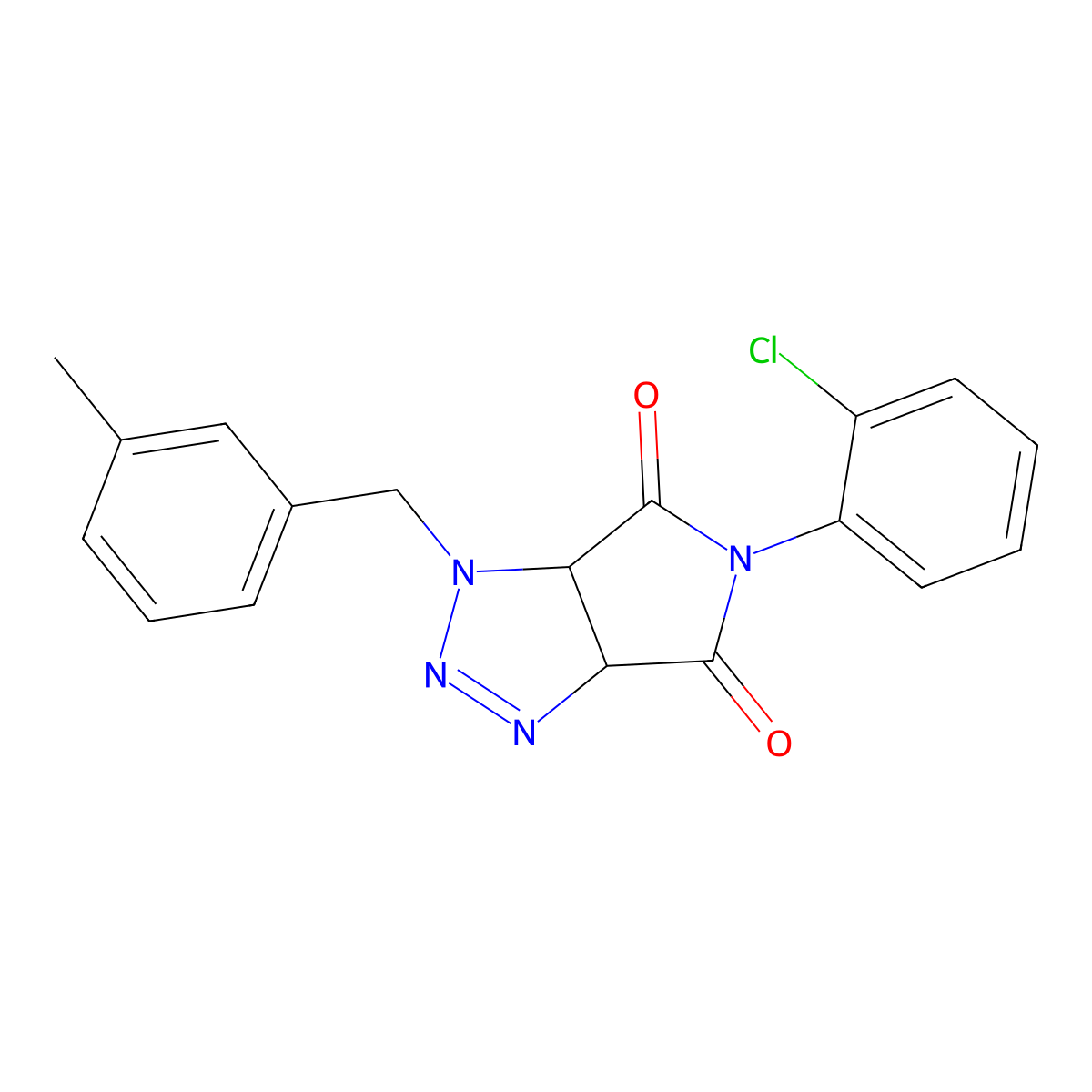 5-(2-chlorophenyl)-1-(3-methylbenzyl)-3a,6a-dihydropyrrolo[3,4-d][1,2,3]triazole-4,6(1H,5H)-dione molecular structure, CAS 1009280-22-1