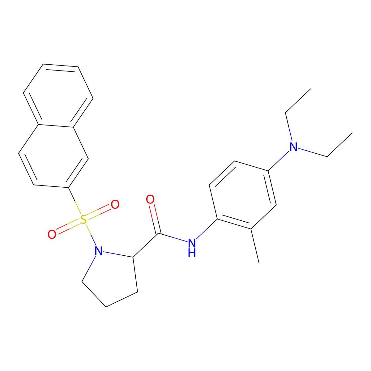 N-[4-(diethylamino)-2-methylphenyl]-1-naphthalen-2-ylsulfonylpyrrolidine-2-carboxamide molecular structure, CAS 1009284-12-1