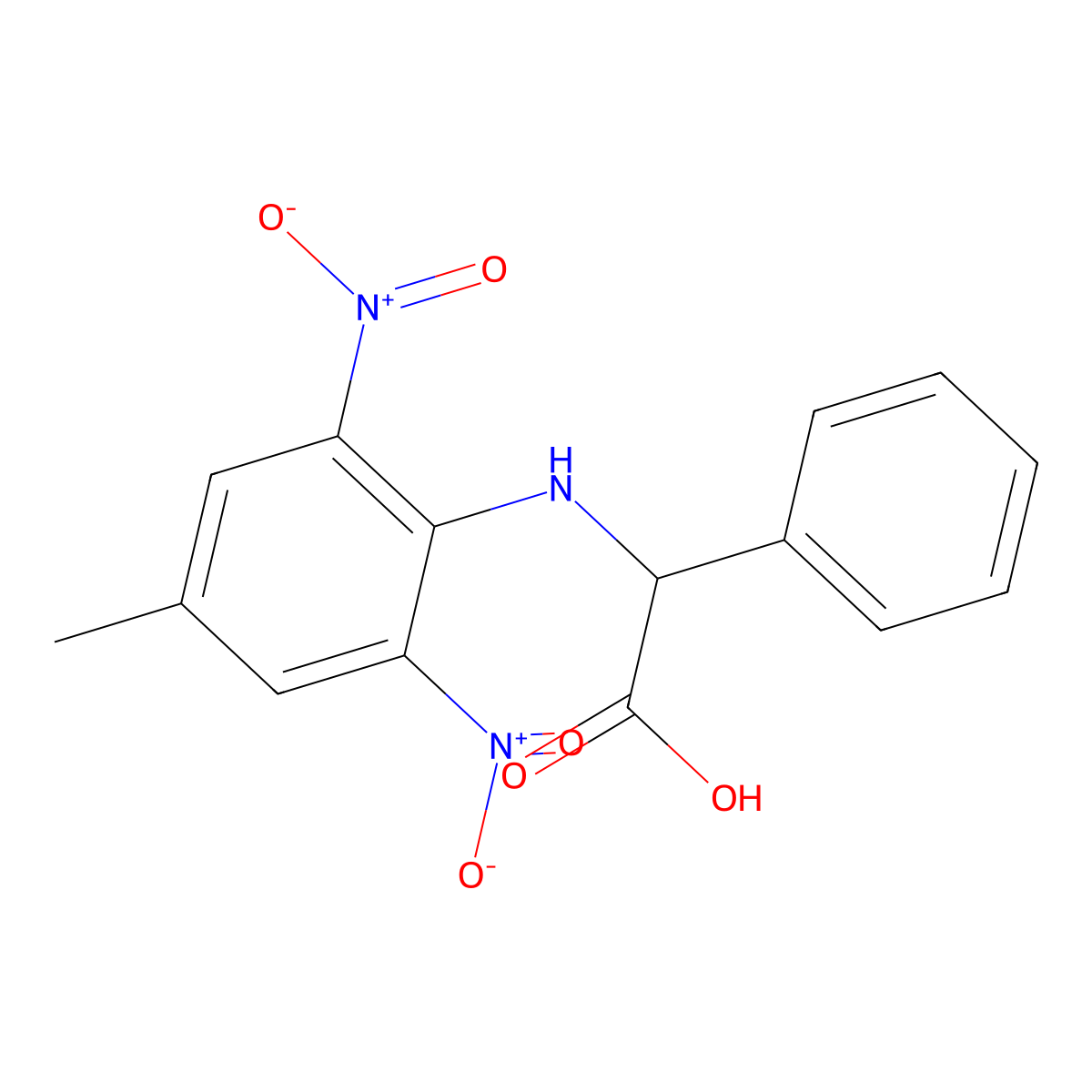 2-(4-Methyl-2,6-dinitroanilino)-2-phenylacetic acid molecular structure, CAS 1009286-34-3