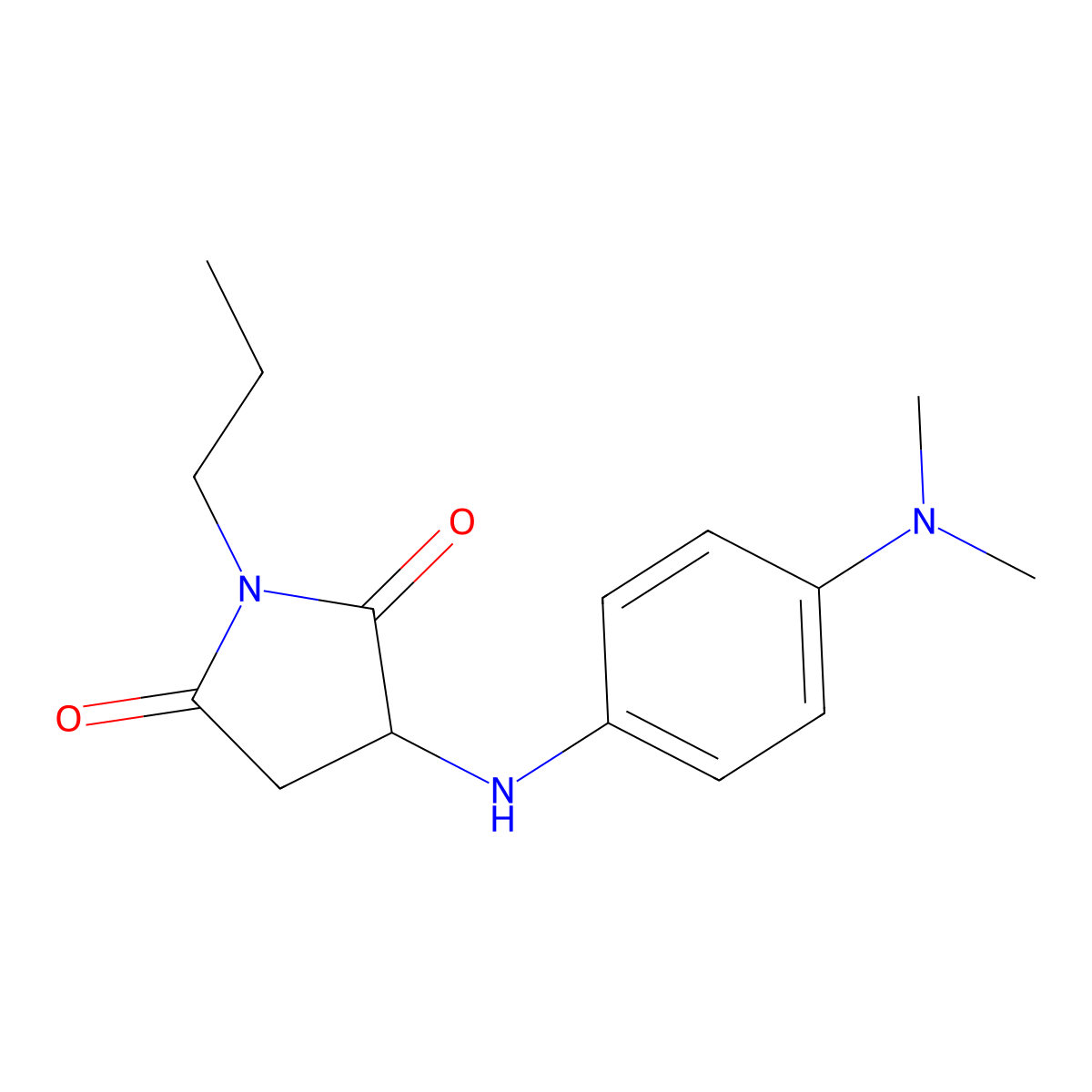3-{[4-(Dimethylamino)phenyl]amino}-1-propylazolidine-2,5-dione molecular structure, CAS 1009289-69-3