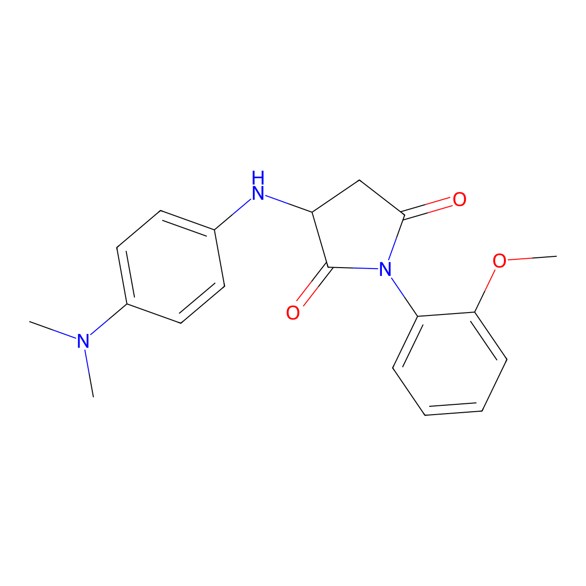 3-((4-(Dimethylamino)phenyl)amino)-1-(2-methoxyphenyl)pyrrolidine-2,5-dione molecular structure, CAS 1009289-73-9