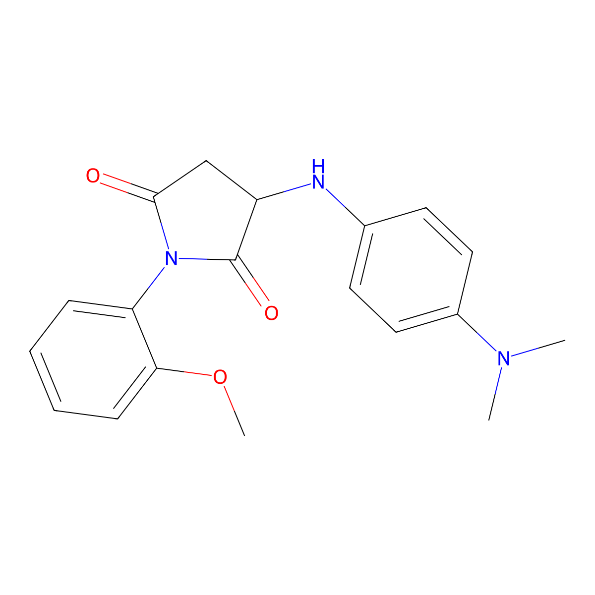 3-((4-(Dimethylamino)phenyl)amino)-1-(2-methoxyphenyl)pyrrolidine-2,5-dione molecular structure, CAS 1009289-73-9