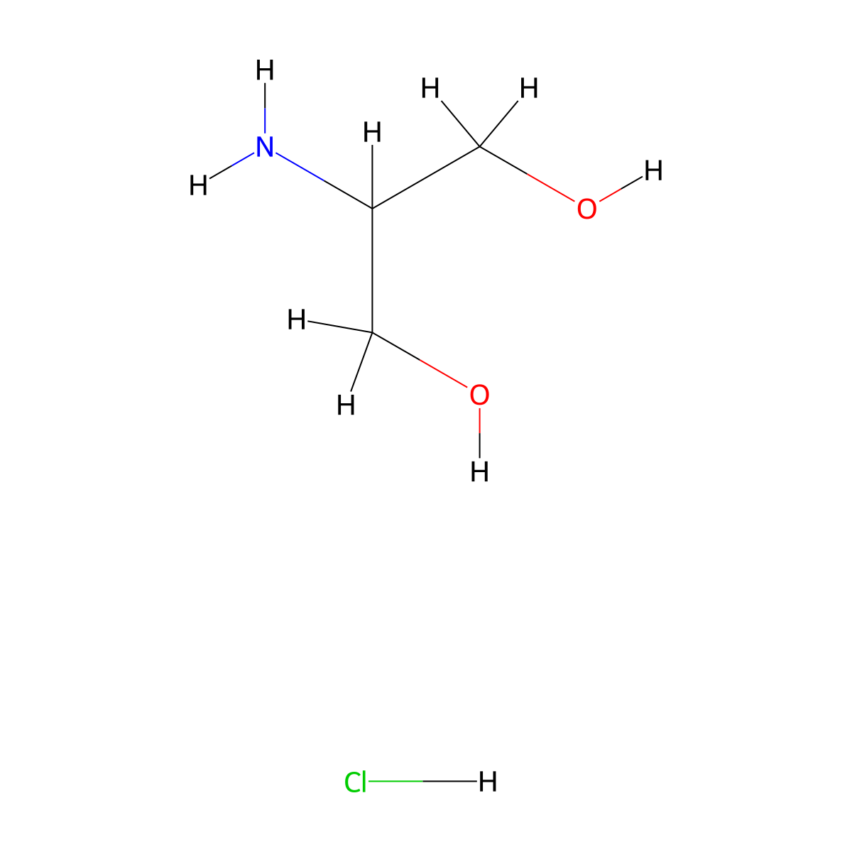 2-Amino-1,3-propanediol hydrochloride molecular structure, CAS 100929-48-4