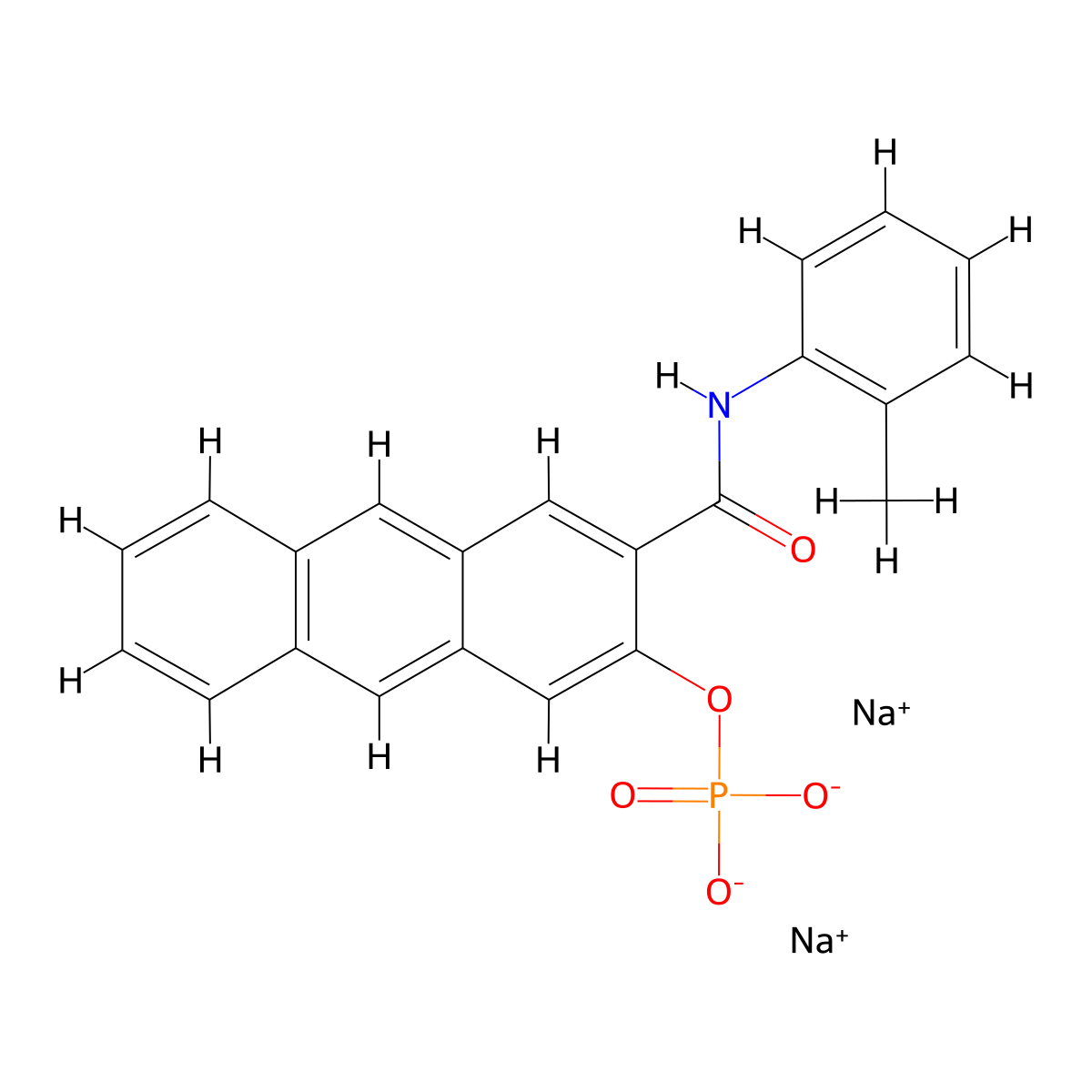 Naphthol AS-GR phosphate disodium salt molecular structure, CAS 100929-51-9