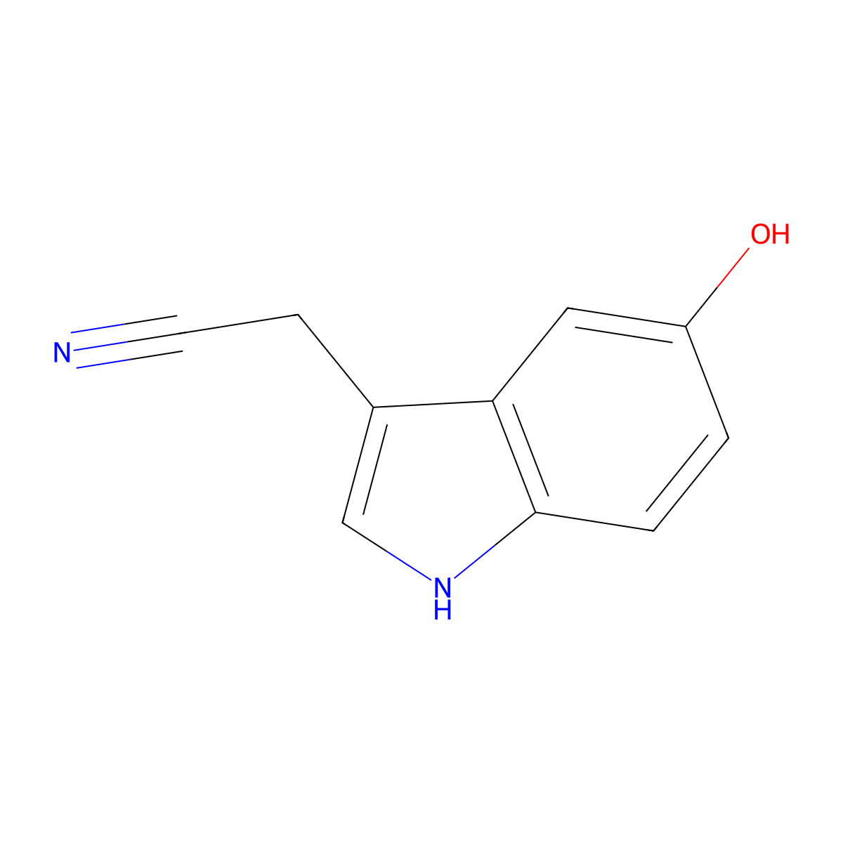 2-(5-hydroxy-1H-indol-3-yl)acetonitrile molecular structure, CAS 100929-86-0
