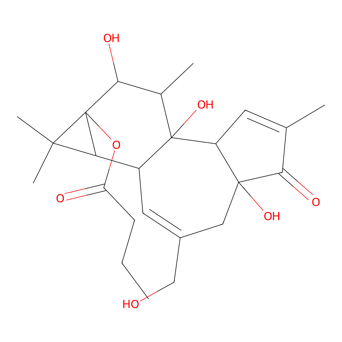Phorbol 13-butanoate molecular structure, CAS 100929-94-0