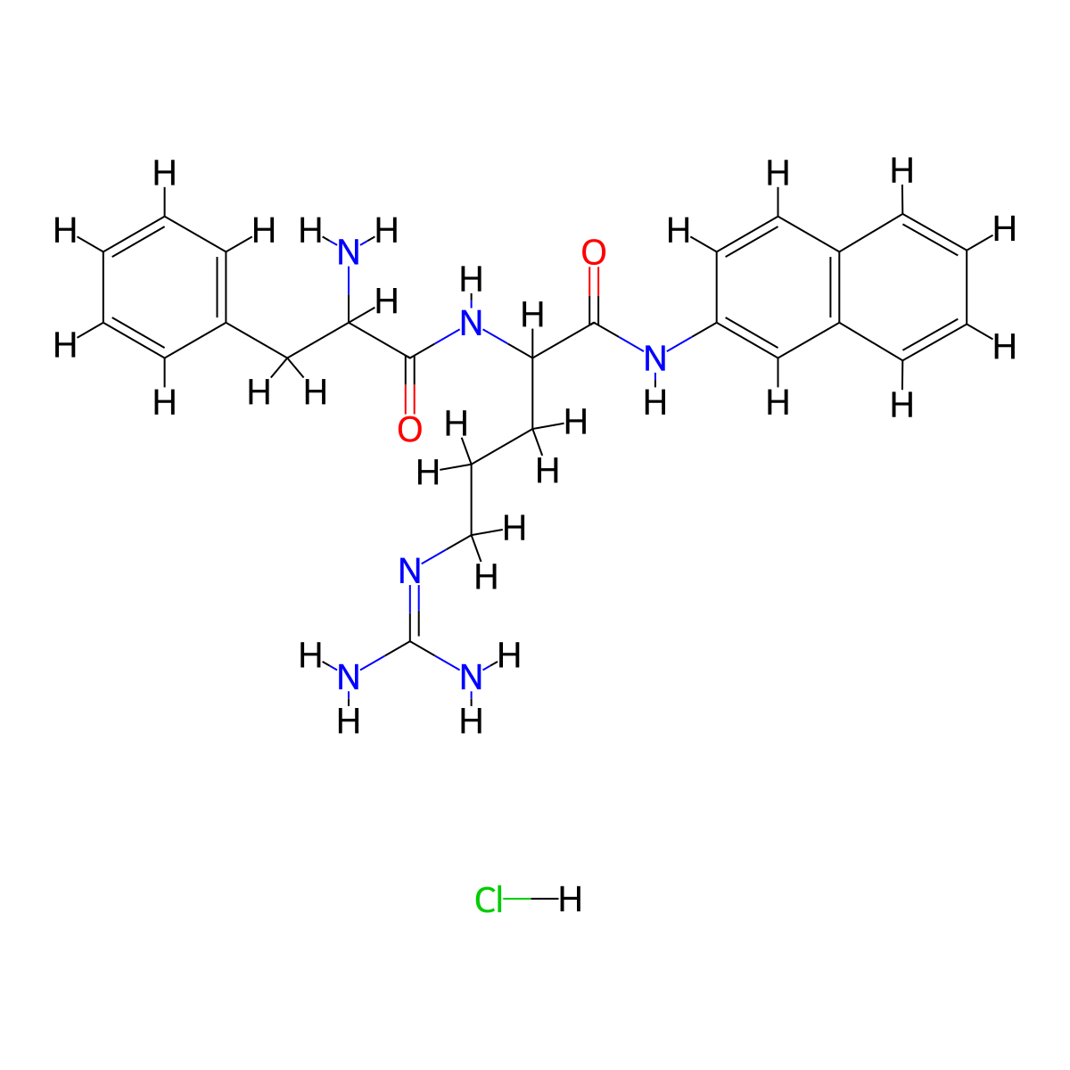 Phenylalanyl-N~5~-(diaminomethylidene)-N-naphthalen-2-ylornithinamide--hydrogen chloride (1/1) molecular structure, CAS 100929-99-5
