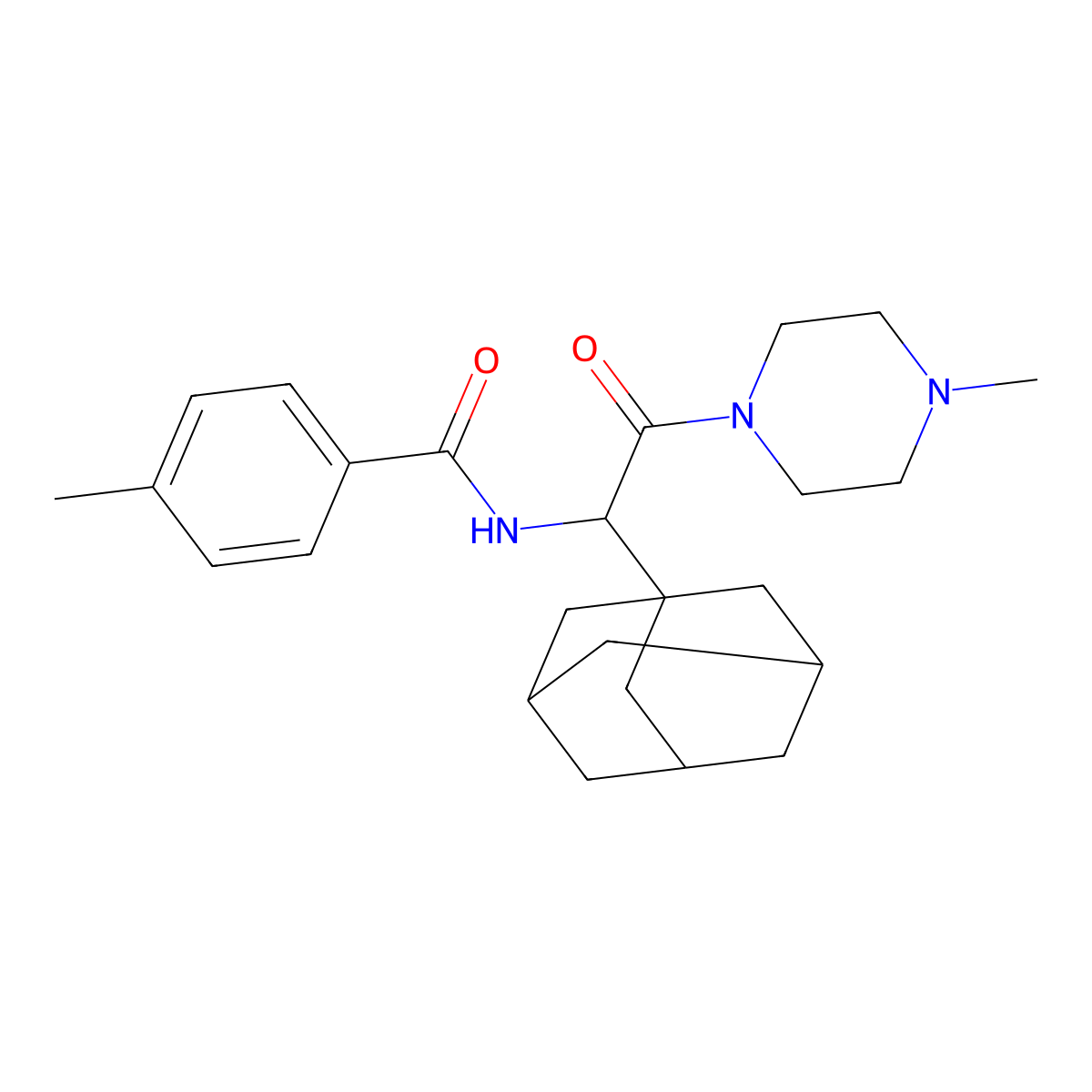 N-[1-(1-adamantyl)-2-(4-methylpiperazin-1-yl)-2-oxoethyl]-4-methylbenzamide molecular structure, CAS 1009290-04-3
