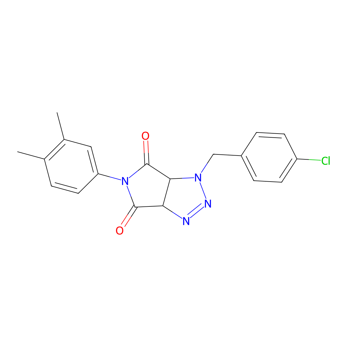 1-(4-chlorobenzyl)-5-(3,4-dimethylphenyl)-1,6a-dihydropyrrolo[3,4-d][1,2,3]triazole-4,6(3aH,5H)-dione molecular structure, CAS 1009295-40-2