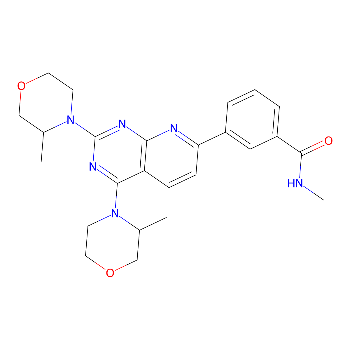 Vistusertib molecular structure, CAS 1009298-59-2