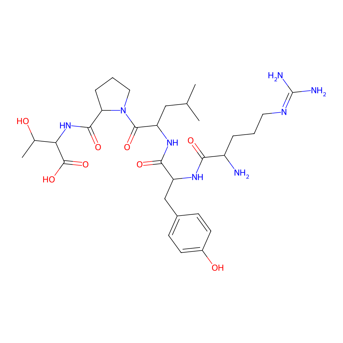 Arg-tyr-leu-pro-thr acetate salt molecular structure, CAS 100930-02-7