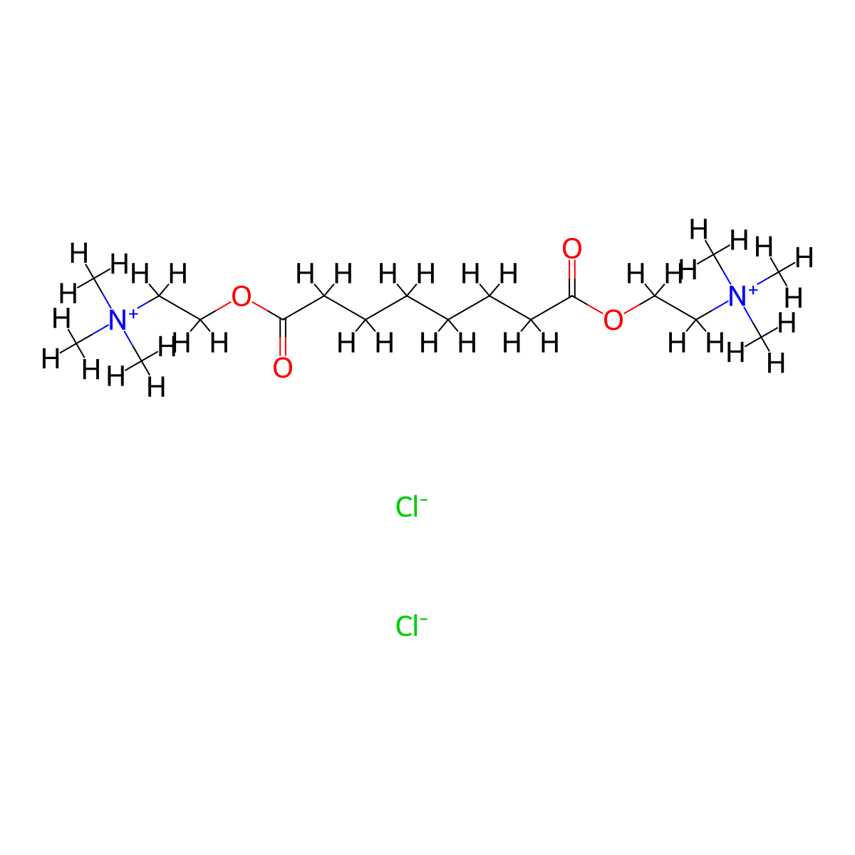 Suberyldicholine dichloride molecular structure, CAS 100930-12-9