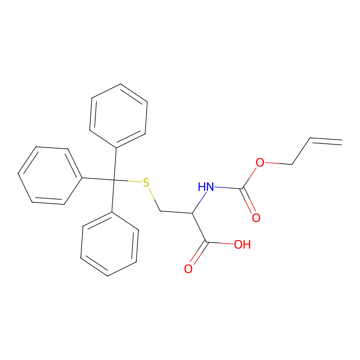 (2S)-2-{[(prop-2-en-1-yloxy)carbonyl]amino}-3-[(triphenylmethyl)sulfanyl]propanoic acid molecular structure, CAS 1009301-33-0