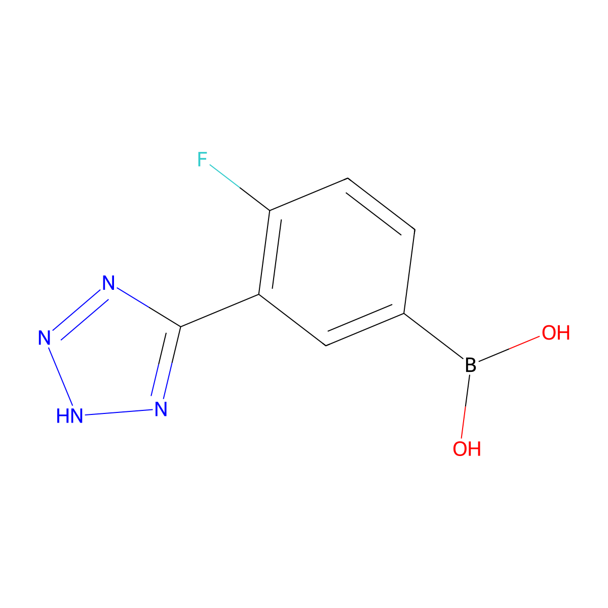 4-Fluoro-3-(tetrazol-5-yl)phenylboronic acid molecular structure, CAS 1009303-56-3