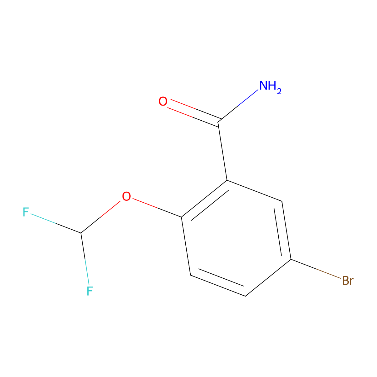5-Bromo-2-difluoromethoxy-benzamide molecular structure, CAS 1009303-65-4