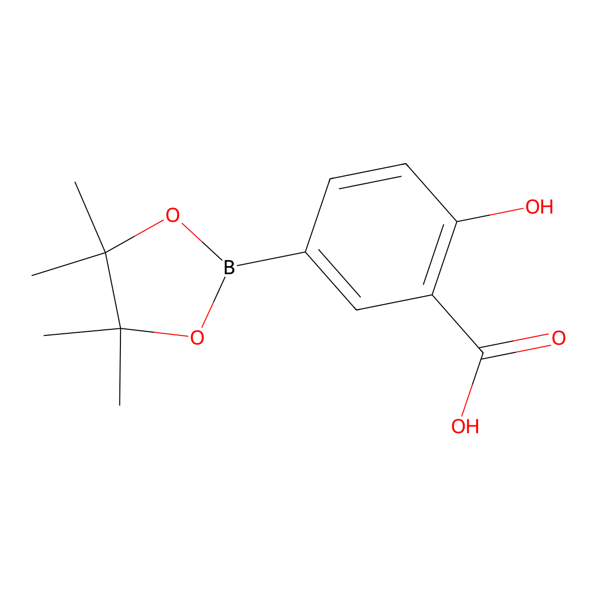 2-Hydroxy-5-(4,4,5,5-tetramethyl-1,3,2-dioxaborolan-2-YL)benzoic acid molecular structure, CAS 1009303-78-9