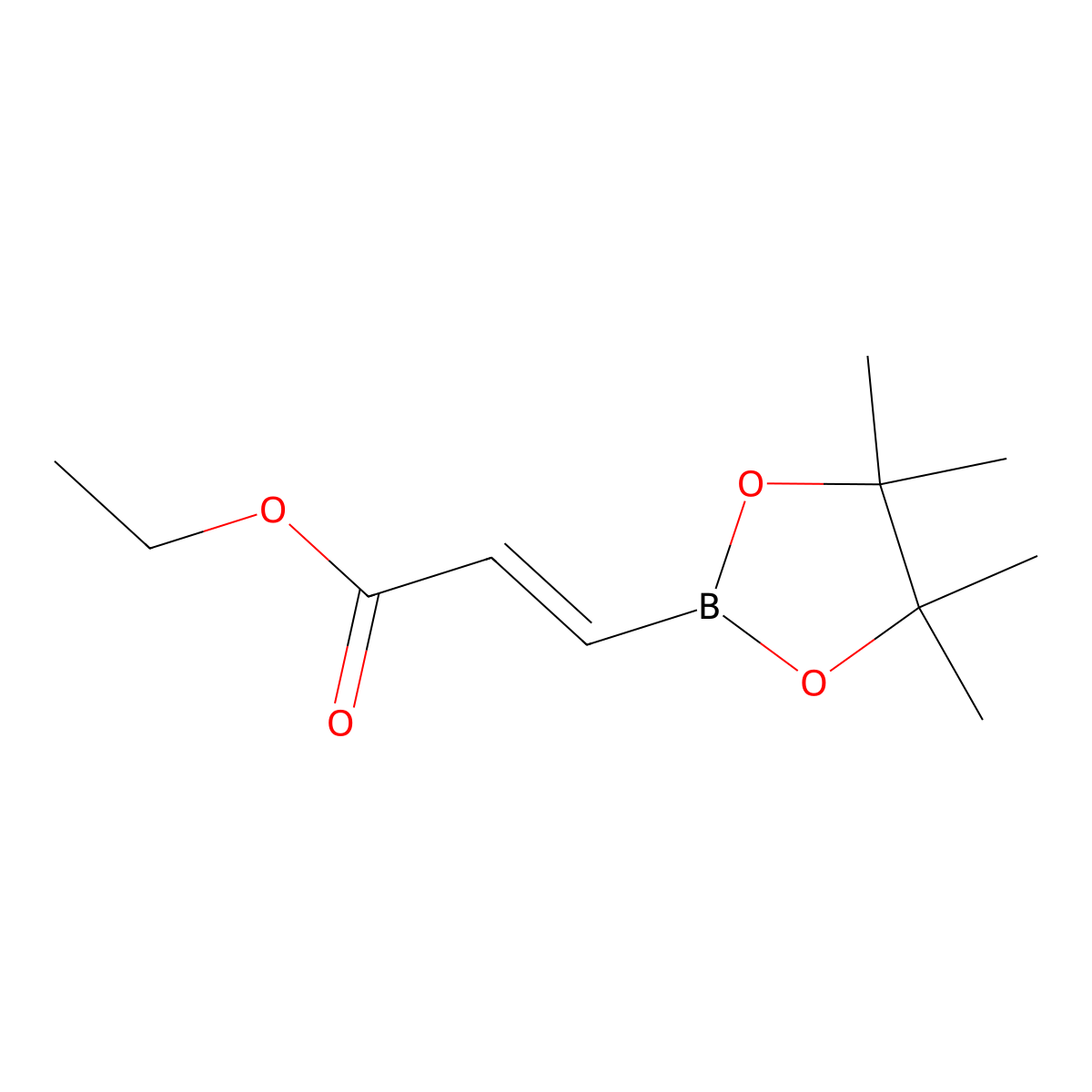 (E)-Ethyl 3-(4,4,5,5-tetramethyl-1,3,2-dioxaborolan-2-yl)acrylate molecular structure, CAS 1009307-13-4