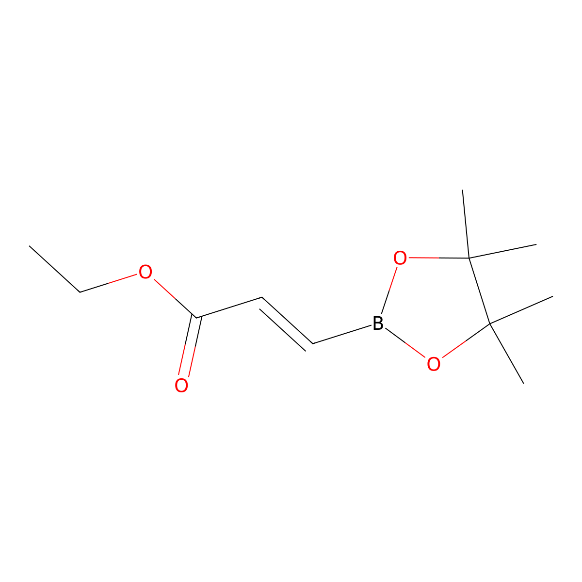 (E)-Ethyl 3-(4,4,5,5-tetramethyl-1,3,2-dioxaborolan-2-yl)acrylate molecular structure, CAS 1009307-13-4
