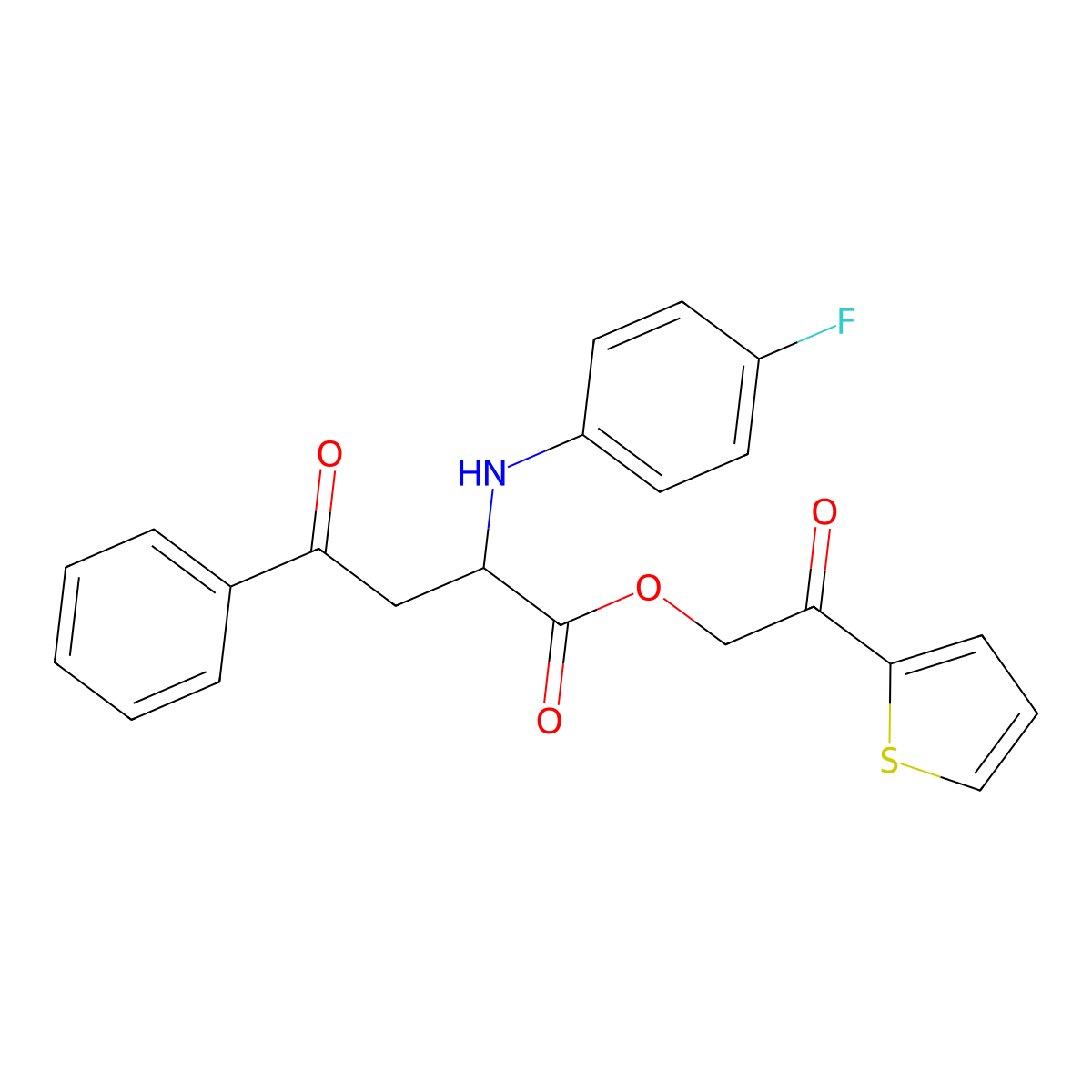 2-Oxo-2-(thiophen-2-yl)ethyl 2-[(4-fluorophenyl)amino]-4-oxo-4-phenylbutanoate molecular structure, CAS 1009312-28-0