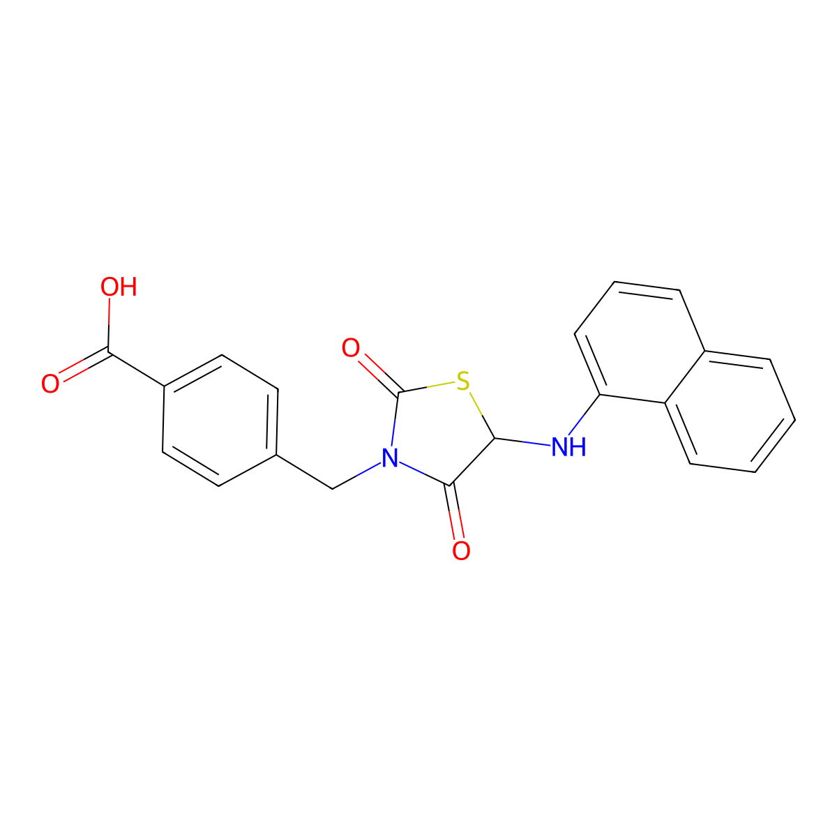 4-{[5-(Naphthylamino)-2,4-dioxo-1,3-thiazolidin-3-yl]methyl}benzoic acid molecular structure, CAS 1009313-02-3