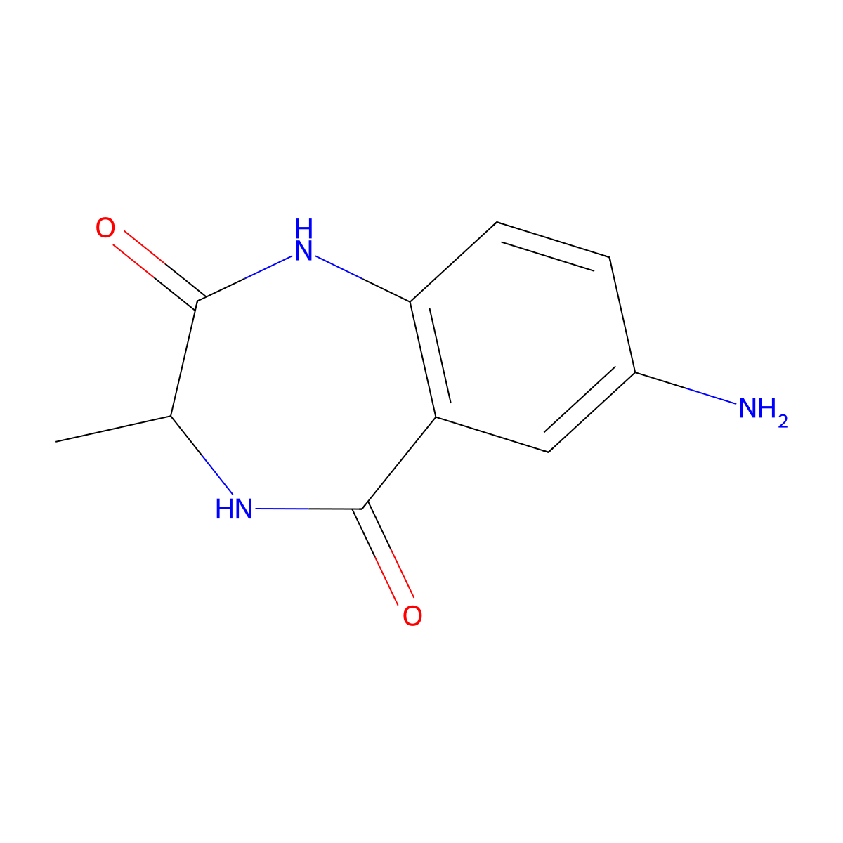 7-Amino-3-methyl-3,4-dihydro-1H-benzo(e)(1,4)diazepine-2,5-dione molecular structure, CAS 1009315-86-9