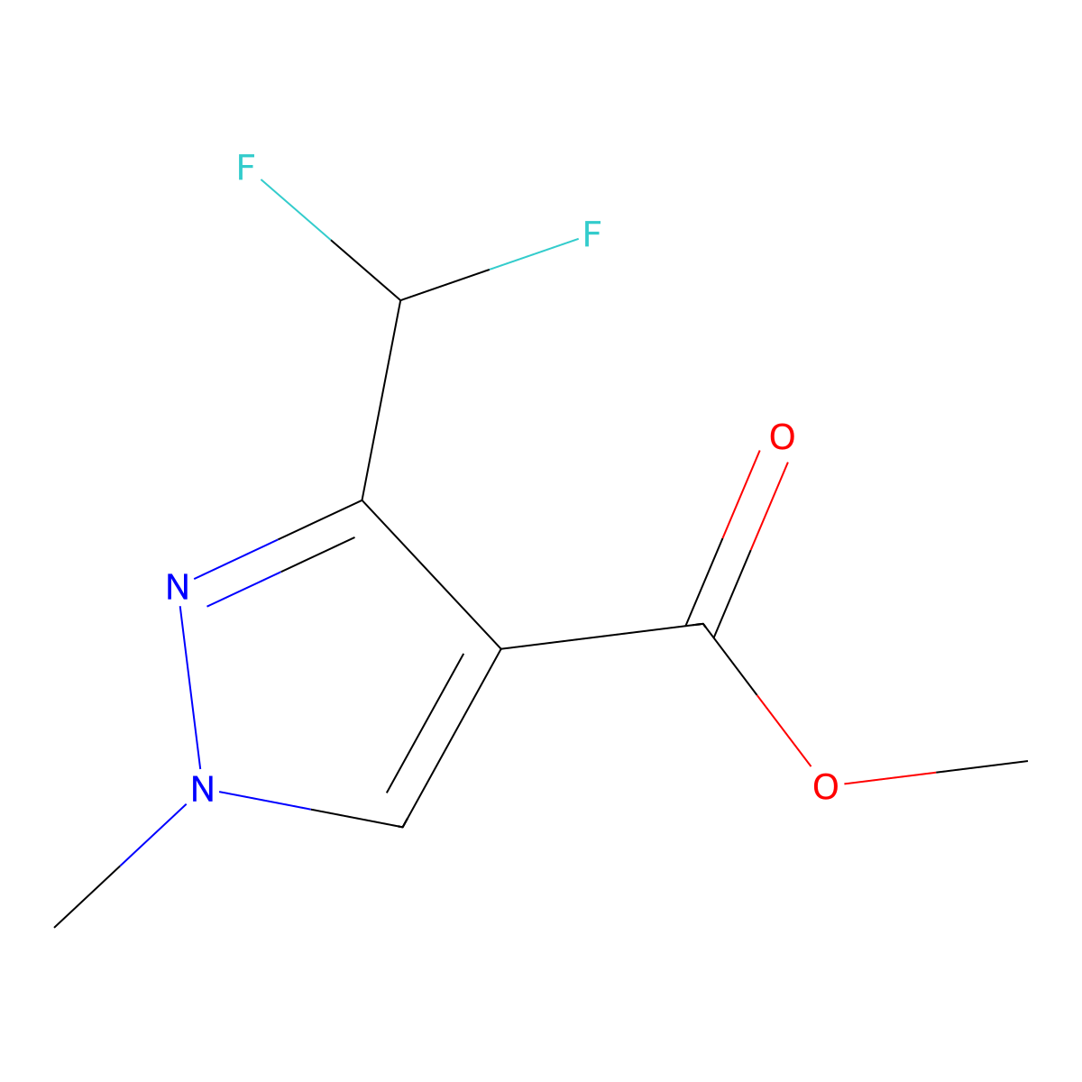 Methyl 3-(difluoromethyl)-1-methyl-1h-pyrazole-4-carboxylate molecular structure, CAS 1009318-82-4