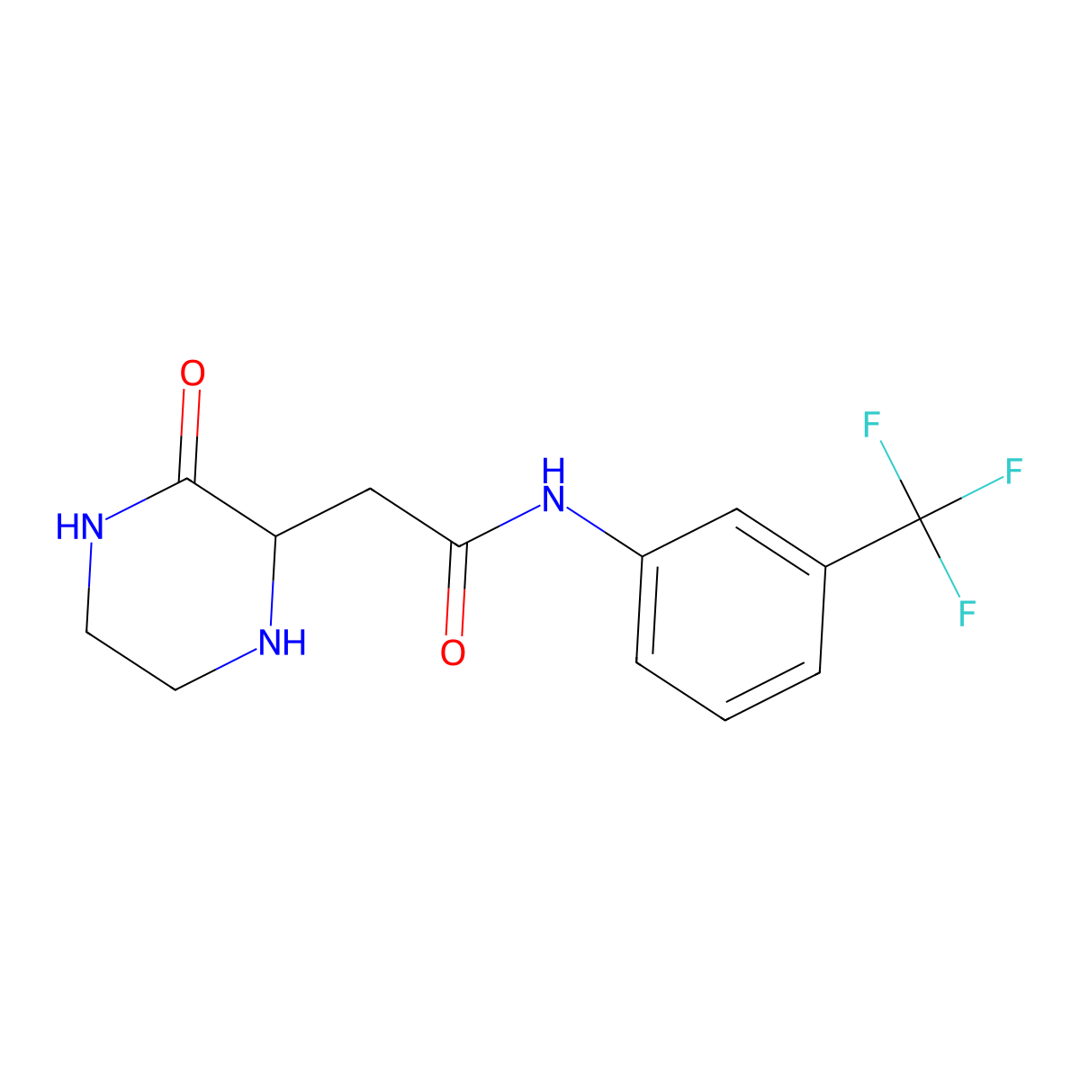 2-(3-oxopiperazin-2-yl)-N-[3-(trifluoromethyl)phenyl]acetamide molecular structure, CAS 1009323-15-2