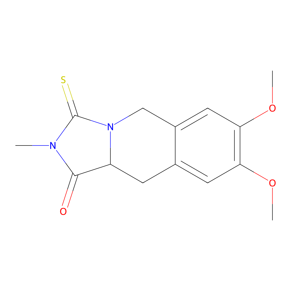 7,8-dimethoxy-2-methyl-3-sulfanylidene-10,10a-dihydro-5H-imidazo[1,5-b]isoquinolin-1-one molecular structure, CAS 1009328-92-0